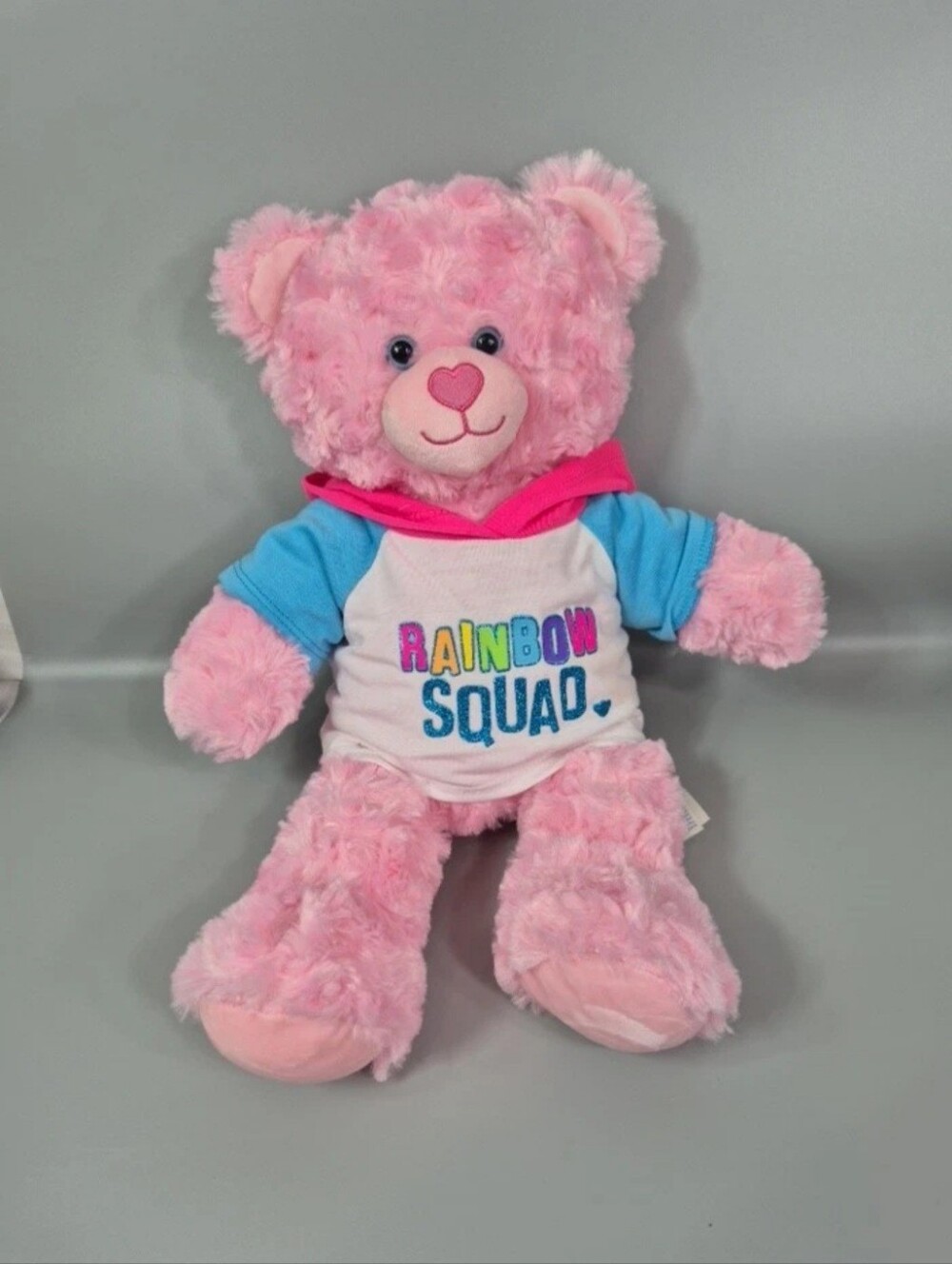 Build-A-Bear Workshop Plush Bear - Pink, Clothes included 16" Pre Loved
